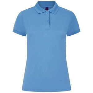 Henbury Womens/Ladies Pique Polo Shirt / Mid Blue